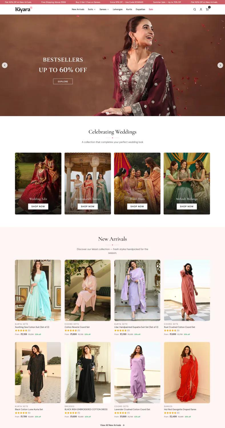 Ethnic wear store homepage template